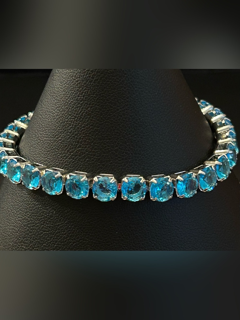 Sparkling Bright Blue 💎 Crystal Tennis Link 7” Inch Bracelet